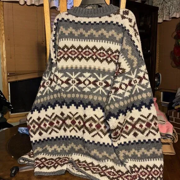 VINTAGE Abercrombie & Fitch The Big Sweater MENS XL Pullover Cotton Knit Y2K - Picture 5 of 6